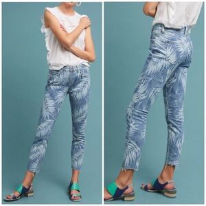 Current/Elliott The Stiletto Palm Leaf Print Jeans in Wily Size 26